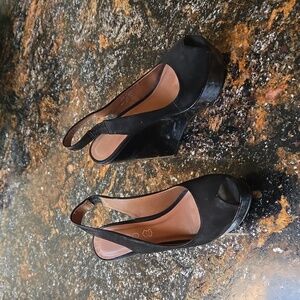 Aldo Slingback Wedge 6.5 Black